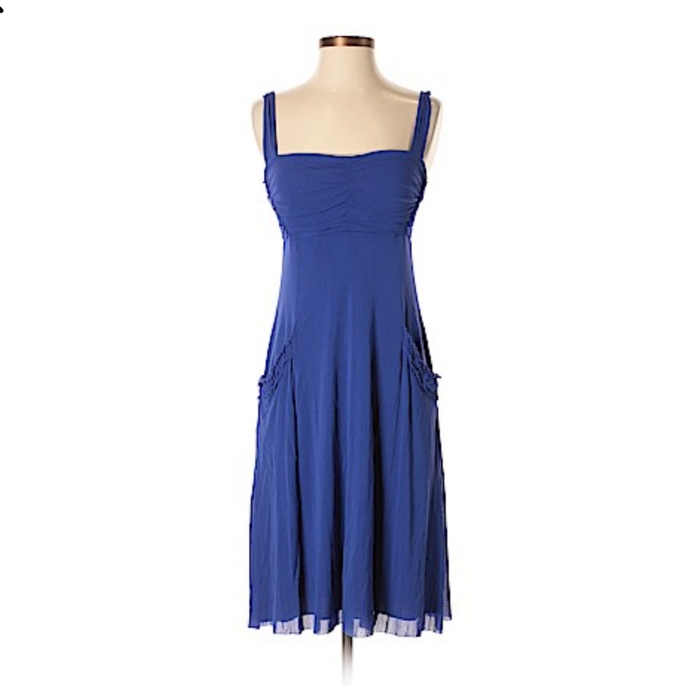 Weston Wear Blue Mesh Dress with Pockets! Sz. Md